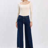 Vervet - High Rise Ankle Wide - dark denim, womens jean collection