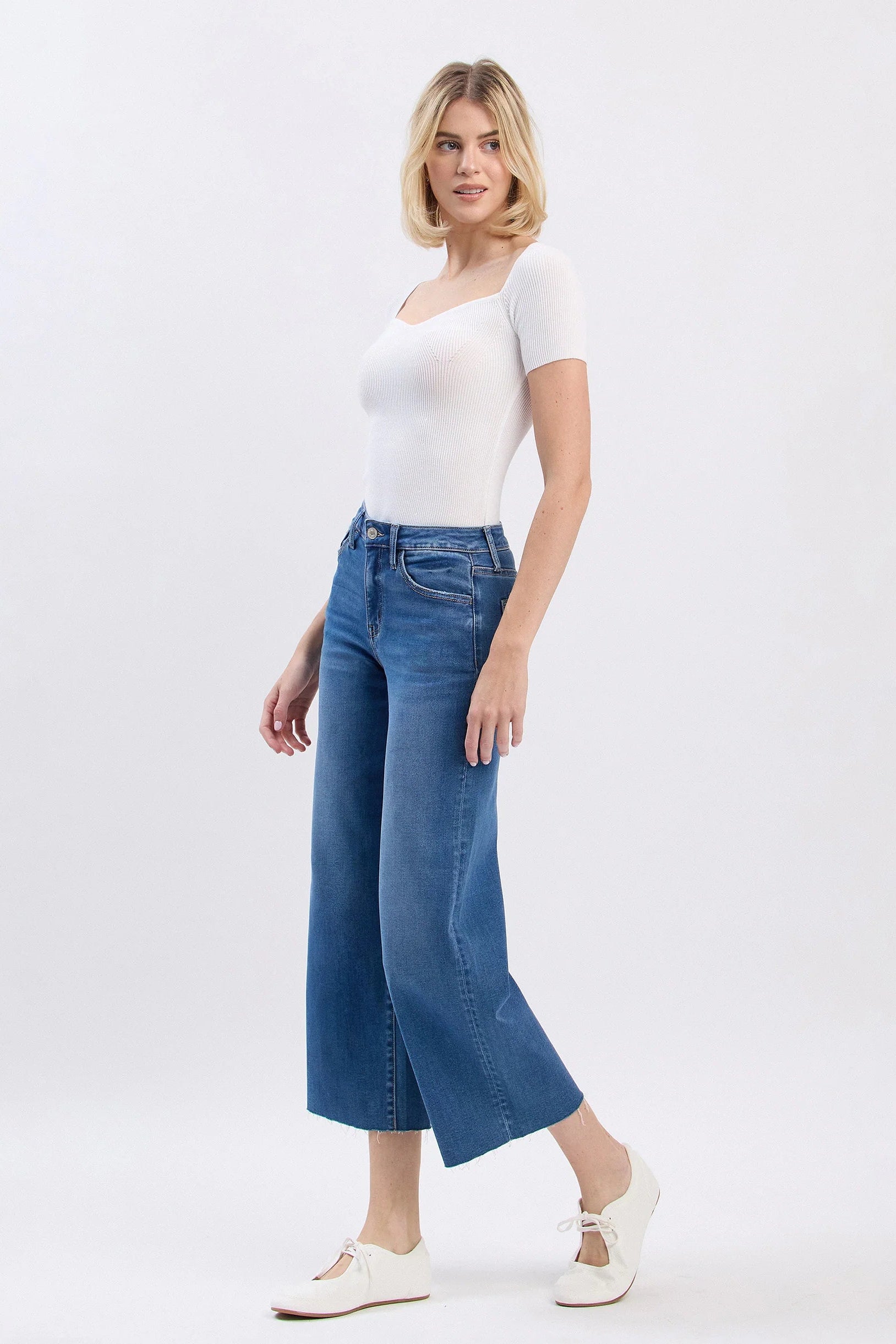 Vervet - High Rise Super Soft Crop Slim Wide, womens jean collection
