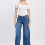 Vervet - High Rise Super Soft Crop Slim Wide, womens jean collection