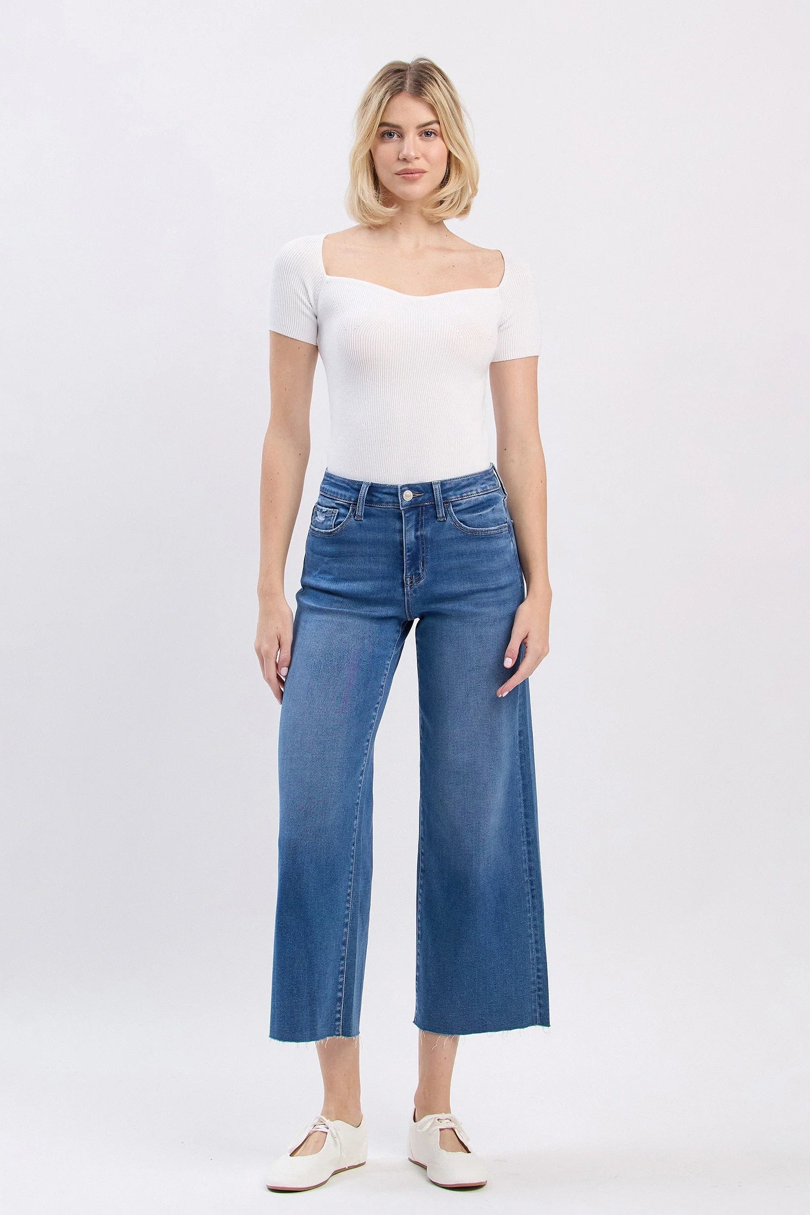 Vervet - High Rise Super Soft Crop Slim Wide, womens jean collection