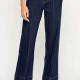 High Rise Wide Leg Denim Pant - Dark Denim, Women's Bottoms Collection