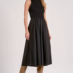 Mock Neck Maxi Dress - black, womens dress collection