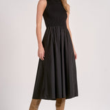 Mock Neck Maxi Dress - black, womens dress collection