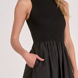 Mock Neck Maxi Dress - black, womens dress collection