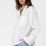 Long Sleeve Button Up Shirt - Off White, Women's Tops Collection