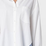 Long Sleeve Button Up Shirt - Off White, Women's Tops Collection