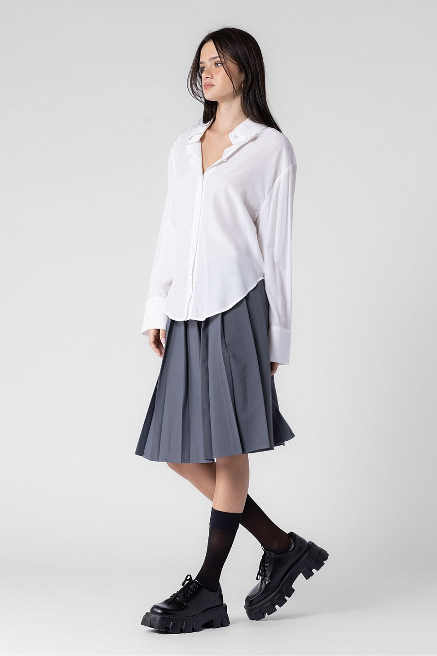 Long Sleeve Button Down Top - Off White, Women's Tops Collection