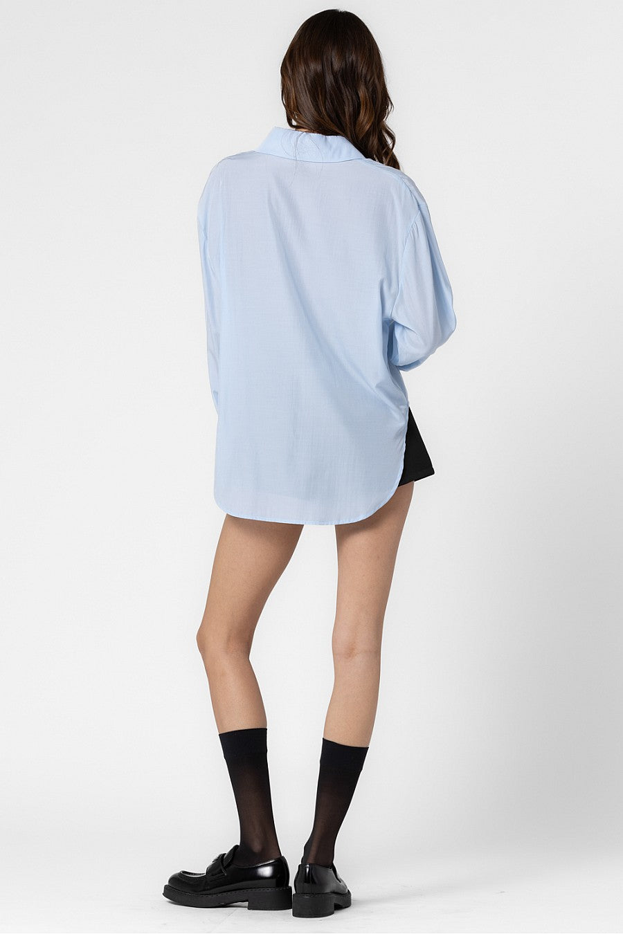 Long Sleeve Button Down Top - Powder Blue, Women's Tops Collection