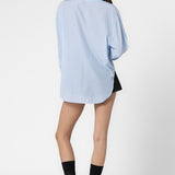 Long Sleeve Button Down Top - Powder Blue, Women's Tops Collection