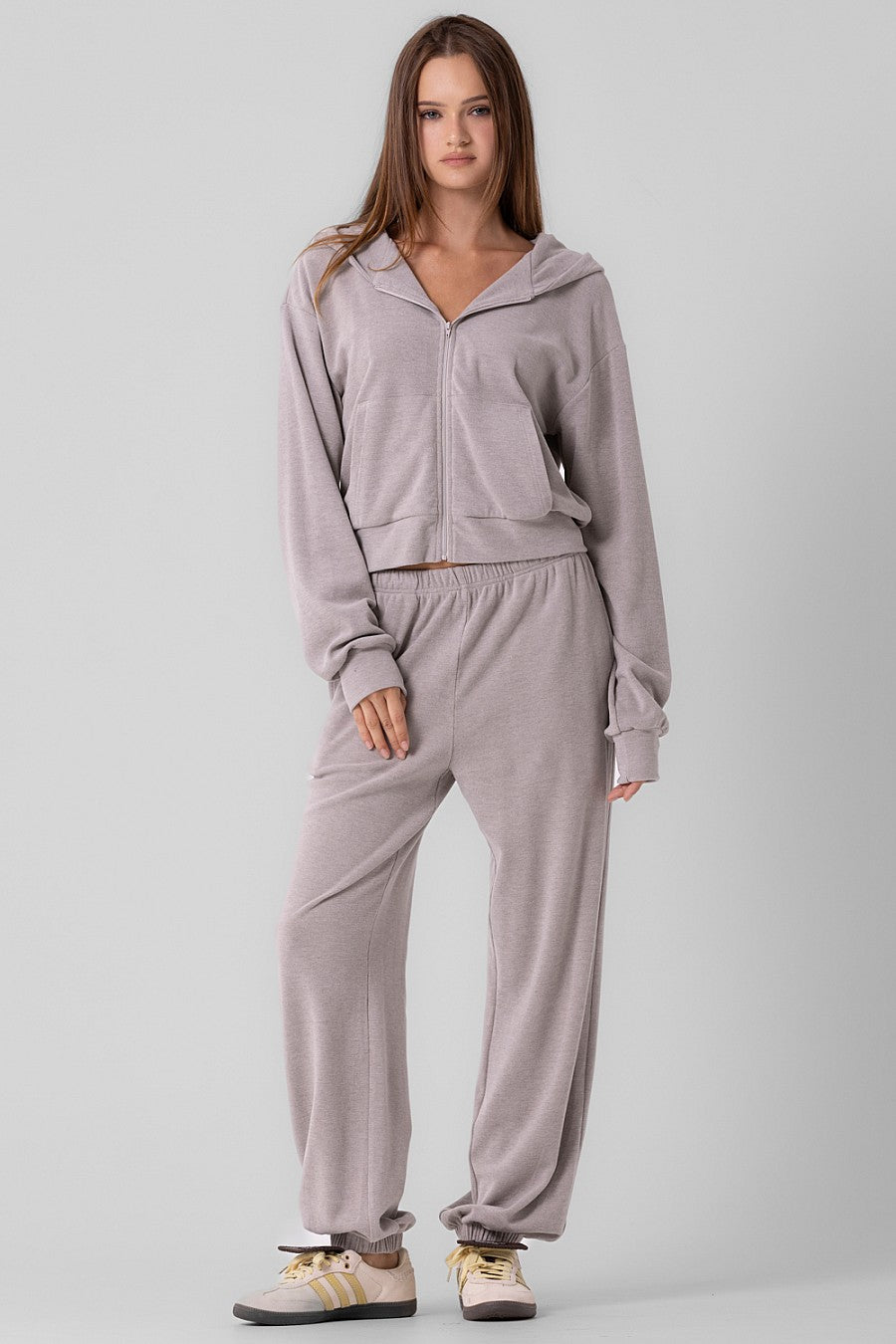 Brushed Knit Sweater - Grey, Women's Lounge Collection