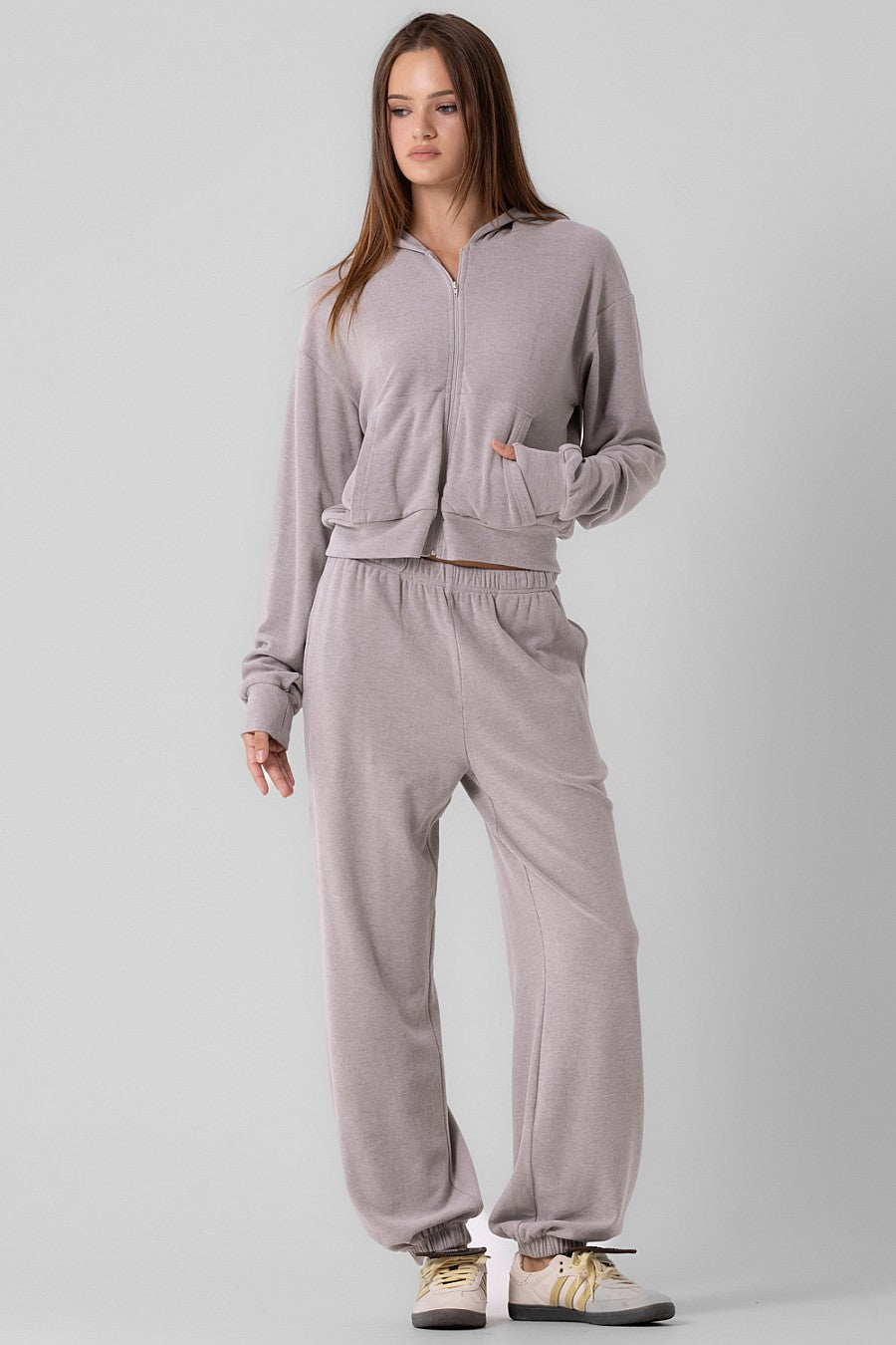 Brushed Knit Sweater - Grey, Women's Lounge Collection