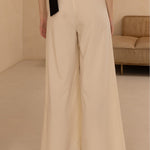 Gathered Wide Leg Pant - Ecru, Women's Pant's Collection