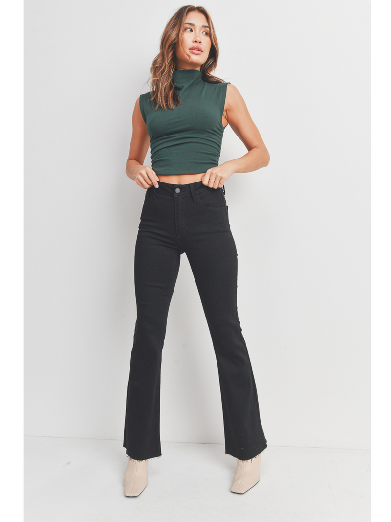 Just Black- Flare With Hem Detail – Ruby and Jenna