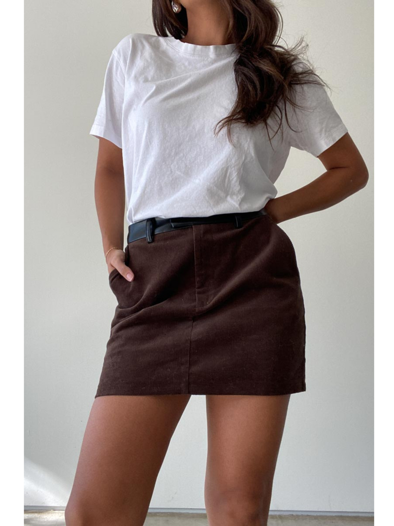 Corduroy Contrast Waistband Mini Skirt – Ruby and Jenna