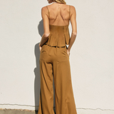 Tie Front Pant - Golden Palm, Women's Bottoms Collection