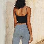 Thin Strap Basic Crop Top - black, womens crop top collection