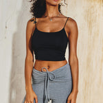 Thin Strap Basic Crop Top - black, womens crop top collection