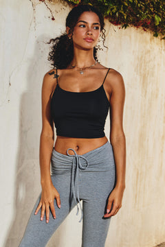 Thin Strap Basic Crop Top - black, womens crop top collection