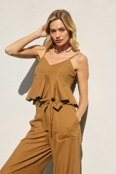 Flowy Sleeveless Top - Gold Women's Tops/Matching Sets Collection