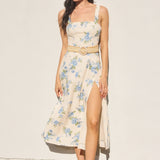 Floral Midi Dress With Belt