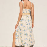 Floral Midi Dress With Belt