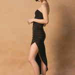 Strapless Holiday Knit Dress - black/rose gold, womens dress collection