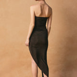 Strapless Holiday Knit Dress - black/rose gold, womens dress collection