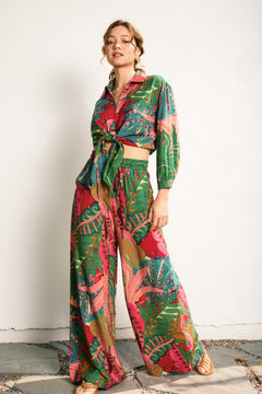 Printed Wide Leg Pant
