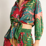 Printed Front Crop Top