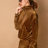 Velour Sweat Outfit - caramel, womens matching set collection