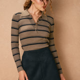 Suede Mini Skirt With Stitch Detail