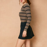 Suede Mini Skirt With Stitch Detail