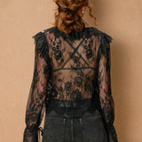Lace Button Long Sleeve