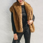 Fur Vest - light brown, womens outerwear collection