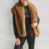 Fur Vest - light brown, womens outerwear collection