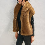 Fur Vest - light brown, womens outerwear collection