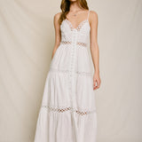 Eyelet Sleeveless Maxi With Buttons