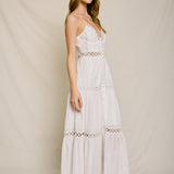 Eyelet Sleeveless Maxi With Buttons
