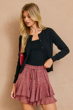 Tank With Button Cardigan - black, womens cardigan collection