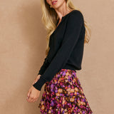 Tank With Button Cardigan - black, womens cardigan collection