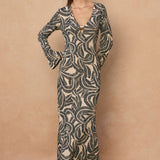 Printed Long Sleeve Maxi