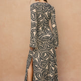 Printed Long Sleeve Maxi