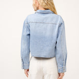 Long Sleeve Pull Over Denim Top