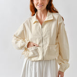 Windbreaker Shirring Detail Bomber Jacket