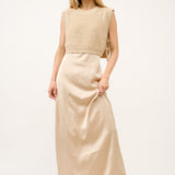 Satin Maxi Dress With Vest