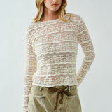 Crew Neck Stretch Lace Top