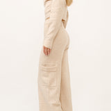 Knit Top And Wide Leg Pant Set