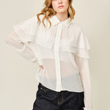 Cape Layered Sheered Blouse