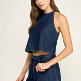 Denim Halter Top
