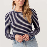 Stripe Crew Neck - navy/ivory, womens top collection